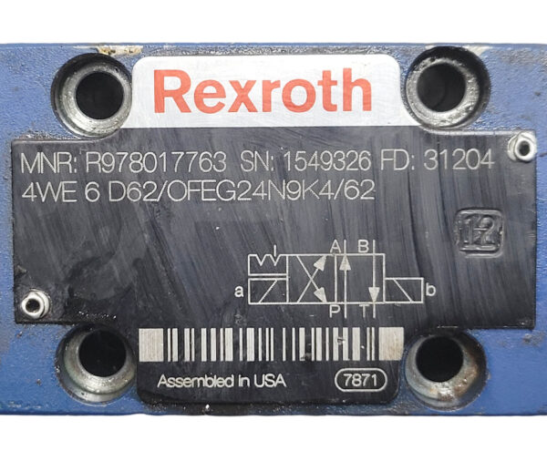 REXROTH R978017763 DIRECTIONAL VALVE 4WE6D62/OFEG24N9K4/62 - Image 5