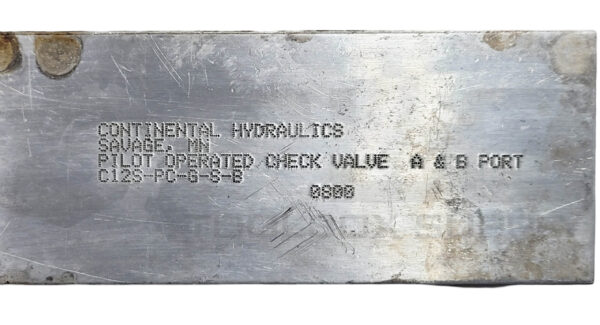 CONTINENTAL HYDRAULICS C12S-PC-G-S-B PILOT OPERATED CHECK VALVE A&B PORT - Image 3