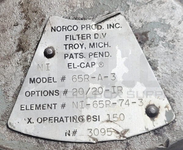NORCO 65R-A-3 FILTER W/ NI-65R-74-3 ELEMENT 150PSI - Image 7