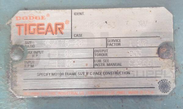 RELIANCE ELECTRIC P56H5069U MOTOR W/ TIGEAR MR94753-T-RY GEARBOX BROKEN BASE - Image 8