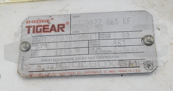 BALDOR IONM3542 INVERTER MOTOR 35R183-1864G1 W/ TIGEAR 6379827-065-EF GEARBOX - Image 7