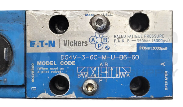 EATON VICKERS DG4V-3-6C-M-U-B6-60 CONTROL VALVE W/ (1) 507833 SOLENOID - Image 4