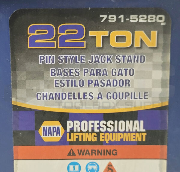 SET OF 2 NAPA 791-5280 JACK STAND 22 TON PIN TYPE - Image 7