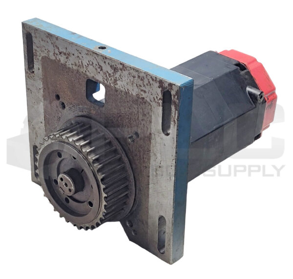 FANUC A06B-0502-B074#7008 SERVO MOTOR AC W/ 11"x12-1/4" MOUNT PLATE W/ SPROCKET - Image 3