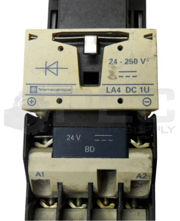 LOT OF 2 TELEMECANIQUE LP1D0910 CONTACTOR W/ BD COIL W/ LA4DC1U SURGE SUPPRESSOR - Image 6