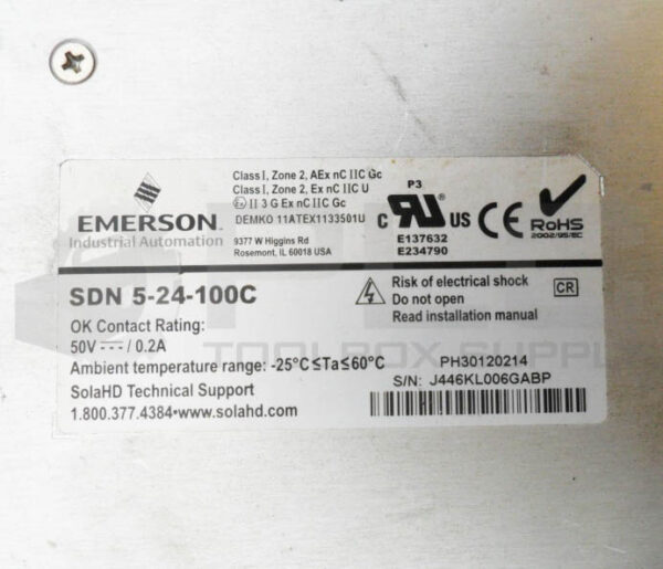SOLA SDN 5-24-100C POWER SUPPLY 100-240V 2A 50/60HZ - Image 5