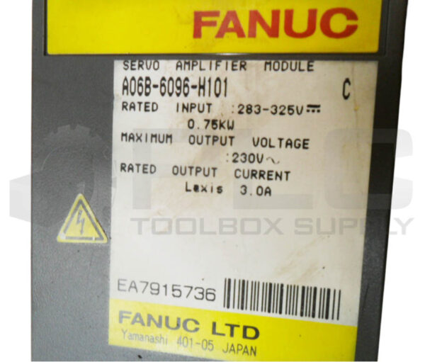 FANUC A06B-6096-H101 /C SERVO AMPLIFIER MODULE 283-325V 3.0A *READ* - Image 6