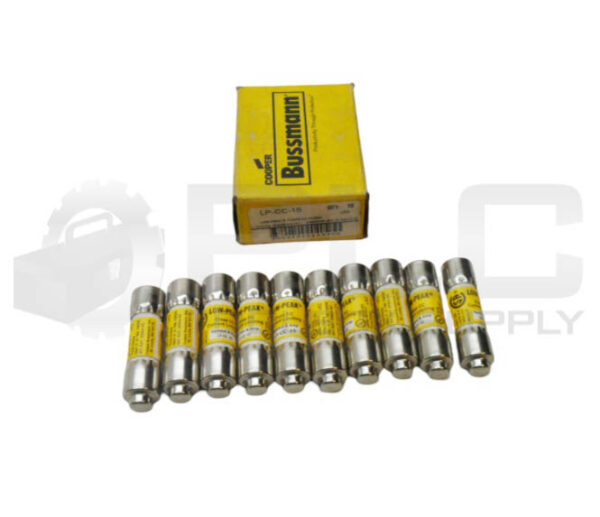 NEW BOX OF 10 BUSSMANN LP-CC-15 LOW PEAK FUSE 15A 600VAC *READ*