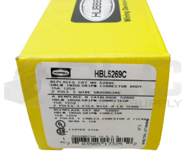 LOT OF 4 NEW HUBBELL HBL5269C INSULGRIP CONNECTOR BODY 15A 125V 3POLE - Image 5