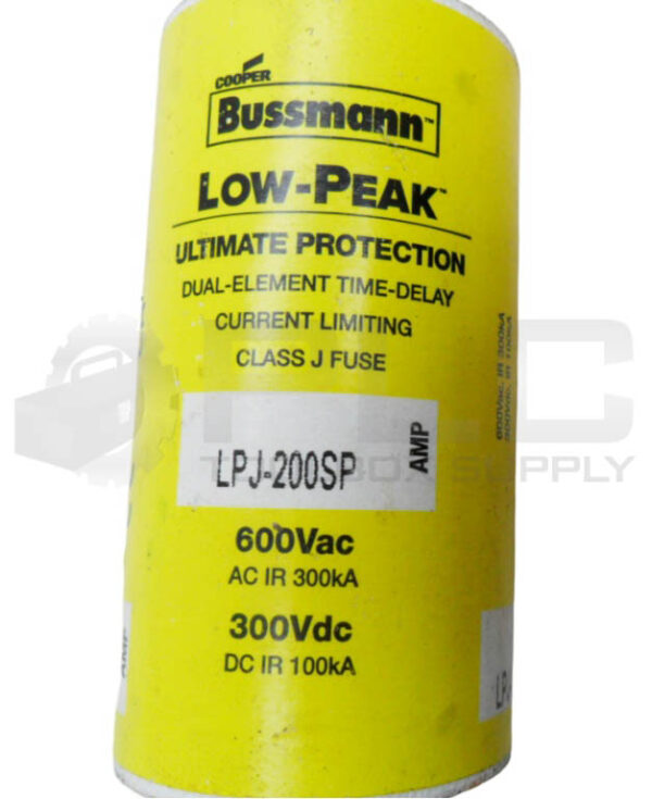 BUSSMANN LPJ-200SP LOW PEAK FUSE 200A 600VAC 300VDC - Image 4