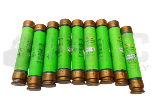 LOT OF 9 BUSSMANN FRS-R-50 ENERGY EFFICIENT FUSE 50A 600VAC 250VDC
