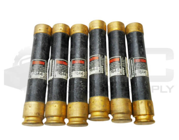 LOT OF 6 BUSSMANN FRS-R-45 TIME DELAY DUAL ELEMENT FUSE 45A 600VAC