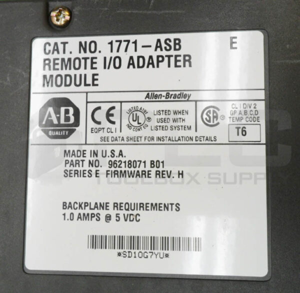 LOT OF 3 ALLEN BRADLEY 1771-ASB /E REMOTE I/O ADAPTER MODULE - Image 5