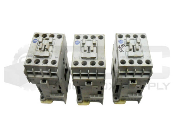 LOT OF 3 ALLEN BRADLEY 100-C09Z*10 /A CONTACTOR W/ 100-FSD250 /A SUPPRESSOR