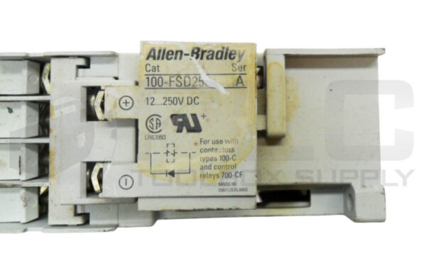 LOT OF 3 ALLEN BRADLEY 100-C09Z*10 /A CONTACTOR W/ 100-FSD250 /A SUPPRESSOR - Image 6