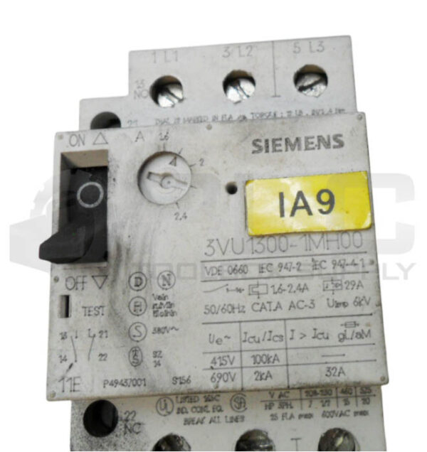 LOT OF 2 SIEMENS 3VU1300-1MH00 CIRCUIT BREAKER 32A 50/60HZ 600VAC - Image 5