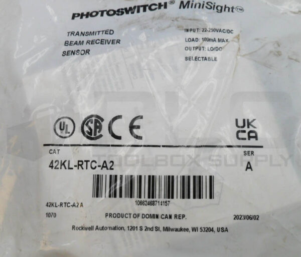 SEALED NEW ALLEN BRADLEY 42KL-RTC-A2 /A TRANSMITTED BEAM RECEIVER SENSOR - Image 4