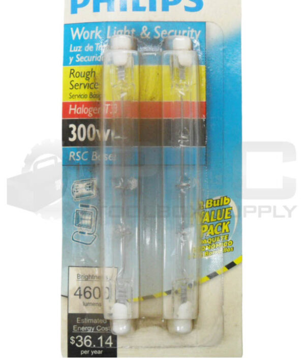 SEALED NEW PACK OF 2 PHILIPS BC300T3Q/CL/TP WORK LIGHT SECURITY BULB *READ* - Image 2
