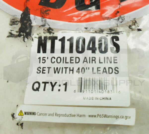 NEW HEAVY DUTY POWER PRODUCTS NT11040S 15' COILED AIR LINE 40" LEADS *READ* - Image 4