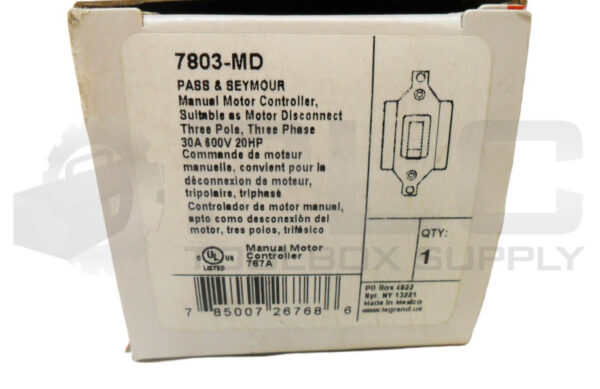 NEW LEGRAND 7803-MD MANUAL MOTOR CONTROLLER 30A 600V 20HP - Image 6