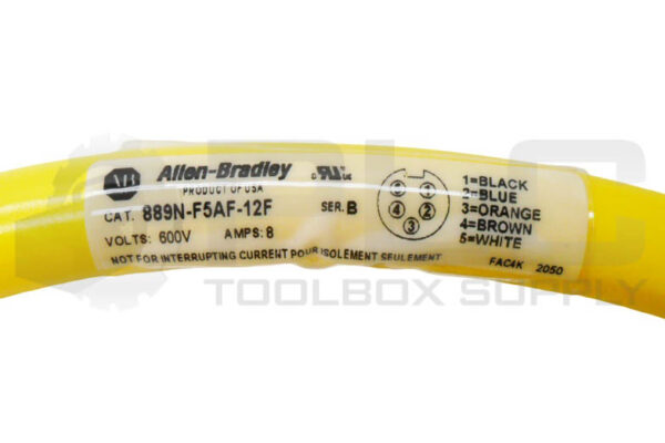 NEW ALLEN BRADLEY 889N-F5AF-12F /B QD CORDSET 5 PIN 12' - Image 4