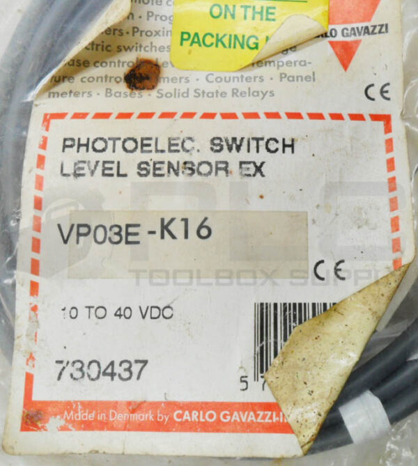 SEALED NEW CARLO GAVAZZI VP03E-K16 PHOTOELECTRIC SWITCH LEVEL SENSOR *READ* - Image 3