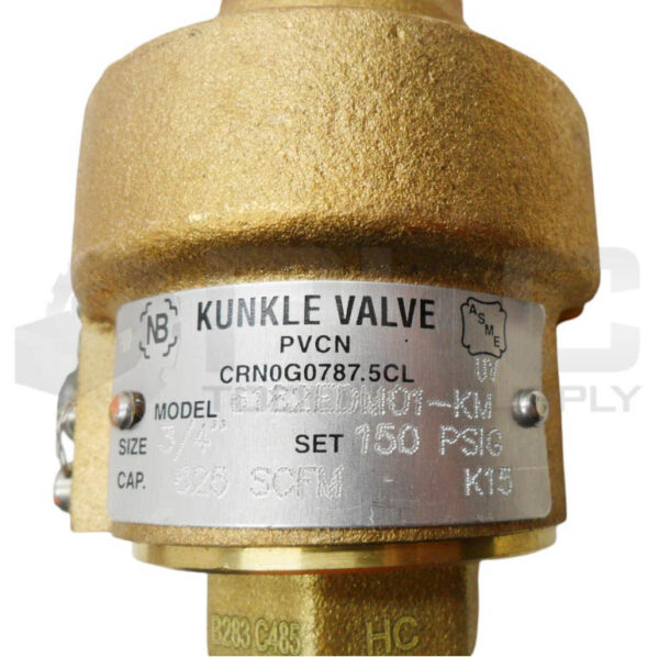 NEW KUNKLE 6182EDM01-KM PRESSURE RELIEF VALVE 3/4" 150PSIG - Image 5