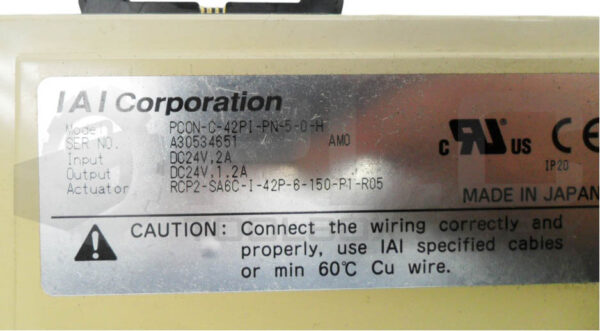 IAI COROPORATION PCON-C-42PI-PN-5-0-H LINEAR ACTUATOR CONTROLLER 24VDC 2A - Image 5