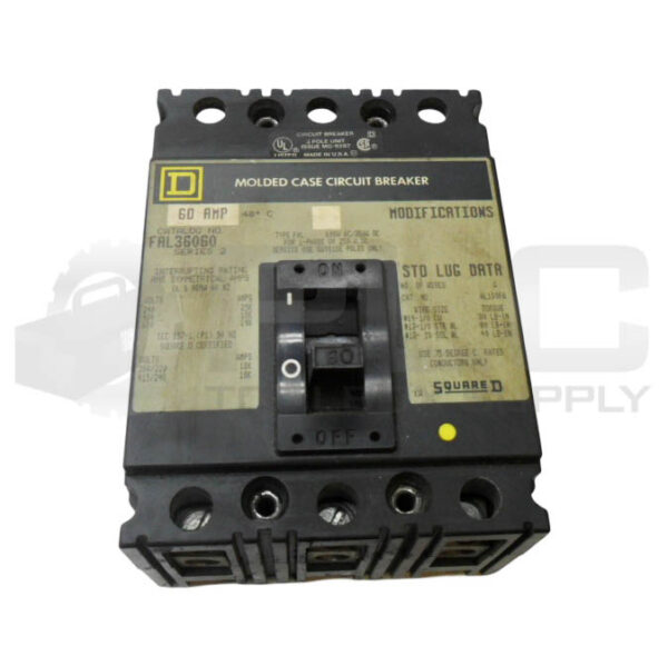 SQUARE D FAL36060 /2 CIRCUIT BREAKER 60A 600VAC 250VDC