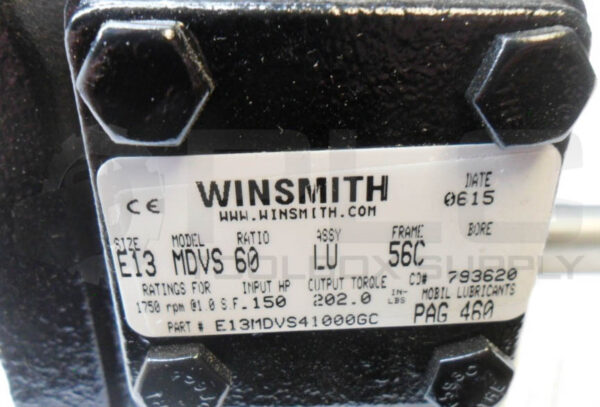 NEW WINSMITH E13MDVS41000GC GEAR REDUCER 1750RPM 150HP FR: 56C - Image 5