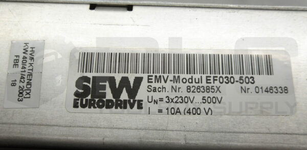 SEW EURODRIVE EF030-503 EMV MODULE 3x230V 500V 10A - Image 5
