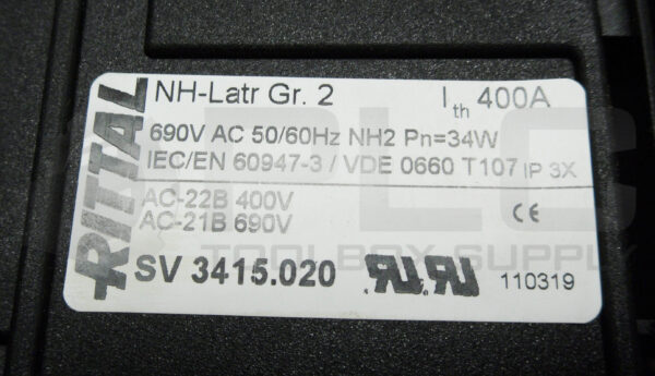 RITTAL NH-LATR GR. 2 FUSE HOLDER 400A SV 3415.020 *READ* - Image 7