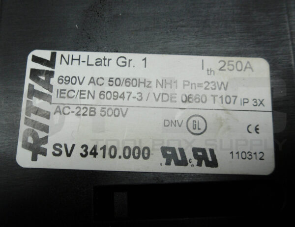 RITTAL NH-LATR GR 1 FUSE HOLDER 250A SV 3410.000 - Image 5