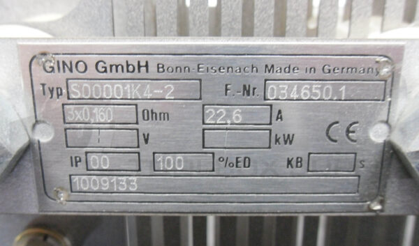 GINO S00001K4-2 STEEL GRID RESISTANCE DEVICE 3x0,160 Ohm 22,6A 1009133 - Image 5