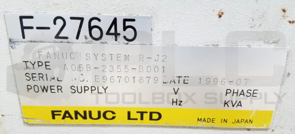 FANUC S-12 A05B-1208-B202 ROBOT & SYSTEM RJ-2 A05B-2355-B001 CONTROLLER CABINET - Image 19