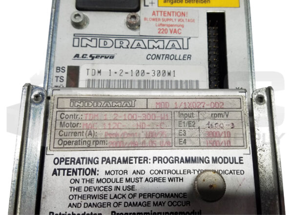 INDRAMAT TDM 1.2-100-300W1 AC SERVO CONTROLLER, TDM1.2-100-300-W1 - Image 5