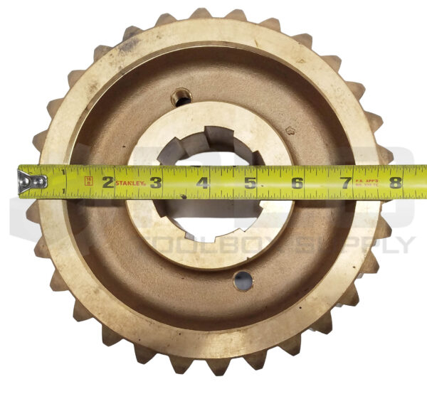 NEW WORM GEAR OD: 8", ID: 2.25", W: 2", 3O TEETH BRASS - Image 2