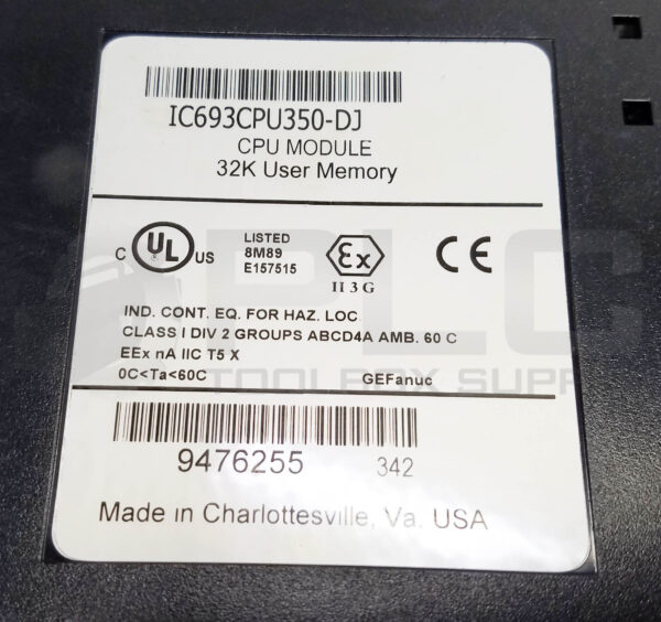 GE FANUC IC693CPU350-DJ CPU MODULE 32K USER MEMORY, IC693CPU350 - Image 4