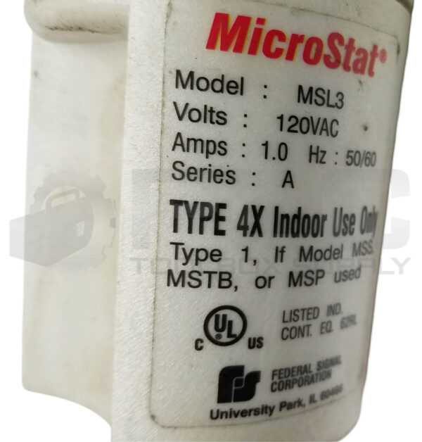 FEDERAL SIGNAL MICROSTAT MSL3 TOWER LIGHT 120VAC - Image 4