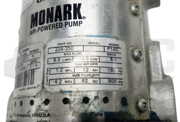 GRACO MONARK 224-350 AIR POWERED PUMP 5:1, 224350 - Image 4