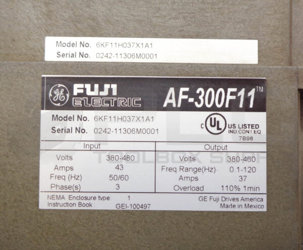 FUJI ELECTRIC AF-300F11 AC DRIVE 6KF11H037X1A1 380-480V 3PH 43A 50/60HZ - Image 8