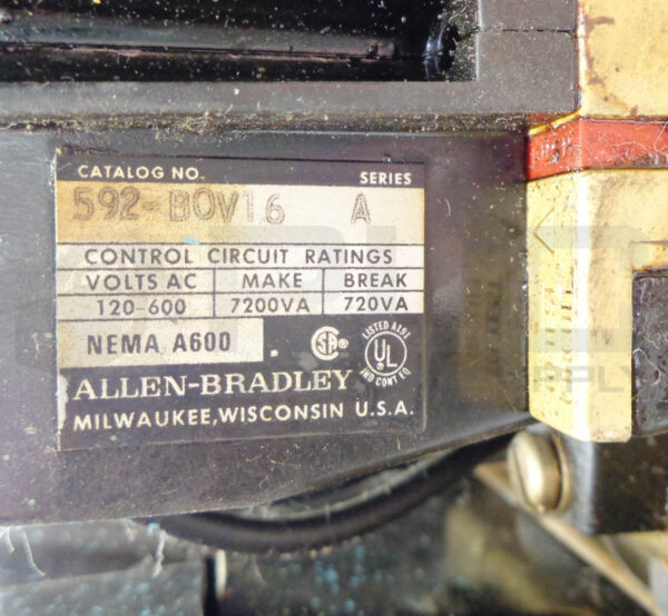 ALLEN BRADLEY 709-FOD103 Ser. K STARTER 709-F0D103 W/ 592-BOV16 /A 592-B0V16 - Image 12