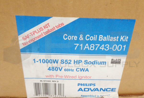 NEW PHILIPS ADVANCE 71A8743-001 CORE & COIL BALLAST KIT 71A8743 **READ** - Image 7