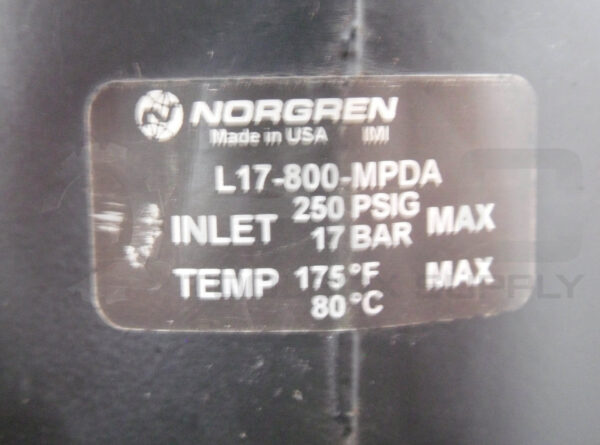 NORGEN L17-800-MPDA LUBRICATOR 250PSIG 17BAR 175F, L17800MPDA - Image 4