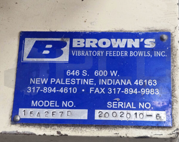 BROWNS 15A2F7D VIBRATORY FEEDER BOWL - Image 4