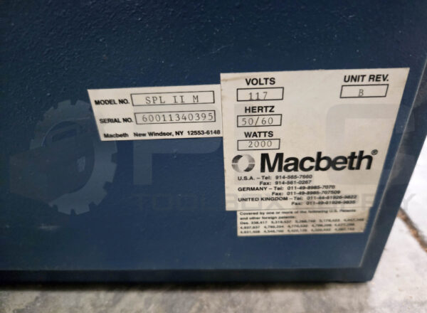 *FOR PARTS* MACBETH SPL II M SPECTRALIGHT II LIGHT BOX 117V 50/60HZ 2000W REV. B - Image 6