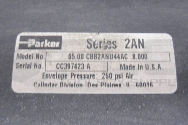 PARKER 05.00CBB2ANU44AC8.000 PNEUMATIC CYLINDER SERIES 2AN 250PSI - Image 7