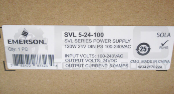 NEW EMERSON SVL 5-24-100 POWER SUPPLY 120W 24V 100-240VAC 5AMP, SVL5-24-100 - Image 8