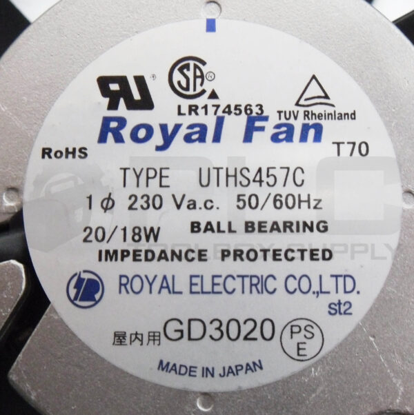 NEW ROYAL ELECTRIC UTHS457C COOLING FAN 230VAC 50/60HZ 20/18W - Image 5