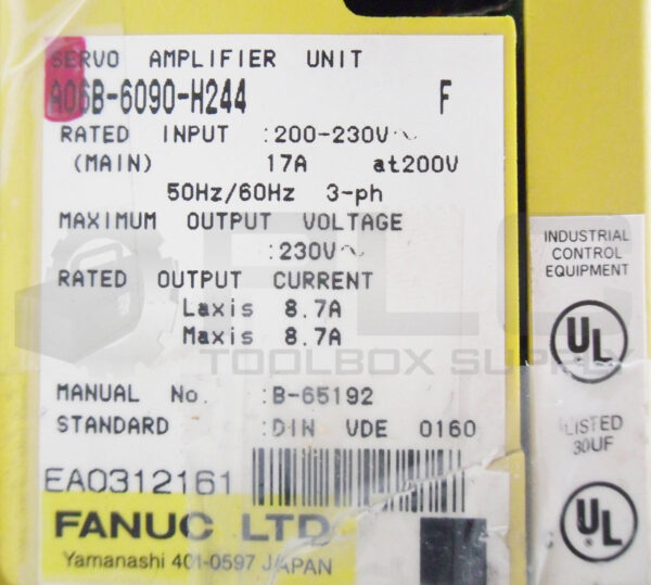 *FOR PARTS* FANUC A06B-6090-H244 /F SERVO AMPLIFIER 17A 200-230V, A06B6090H244 - Image 6